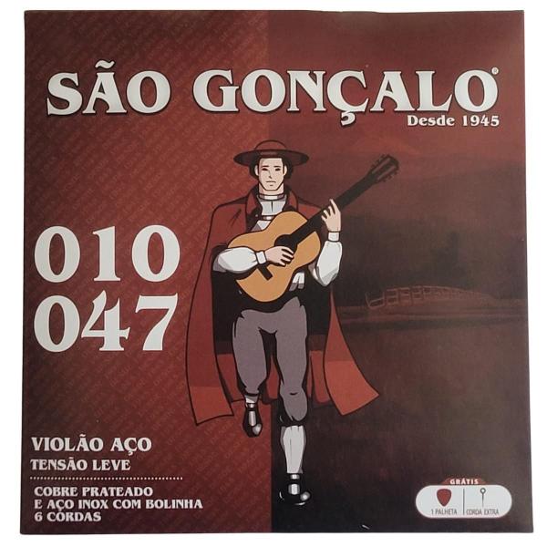 Imagem de Kit 10 Encordoamento Violão Aço São Gonçalo 010