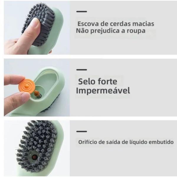 Imagem de Kit 10 Escovas Multiuso P/ Colocar Líquido Limpa Tênis Roupa