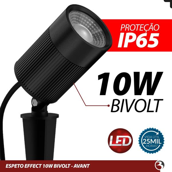 Imagem de KIT 10 Espeto de Jardim Holofote LED 10W Luz Azul Bivolt IP65 Jardim Prova D'Água- Avant