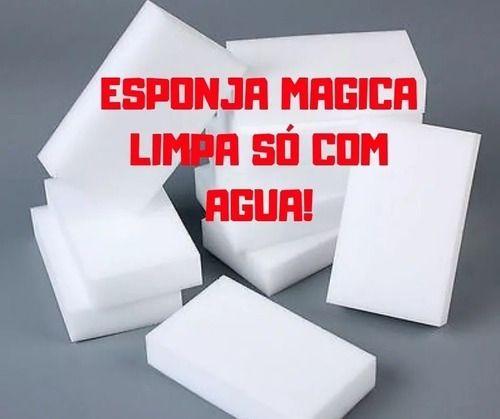 Imagem de Kit 10 Esponja Mágica Bucha Branca Esfregão Tira Mancha