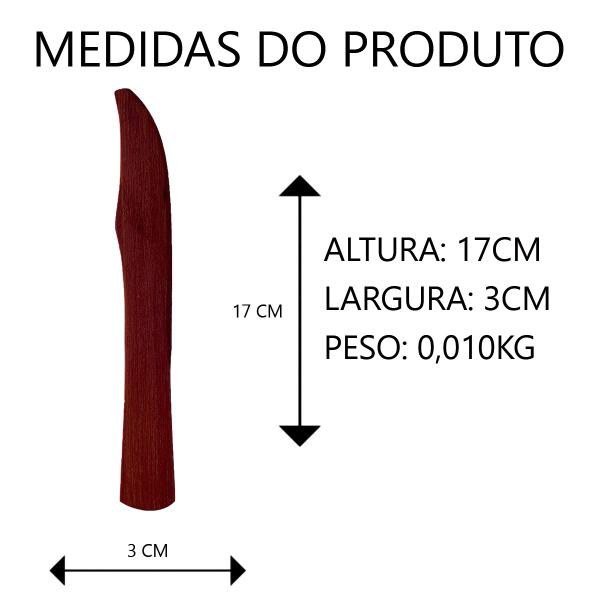 Imagem de Kit 10 facas de madeira 17CM maciça para cortar bolo tortas