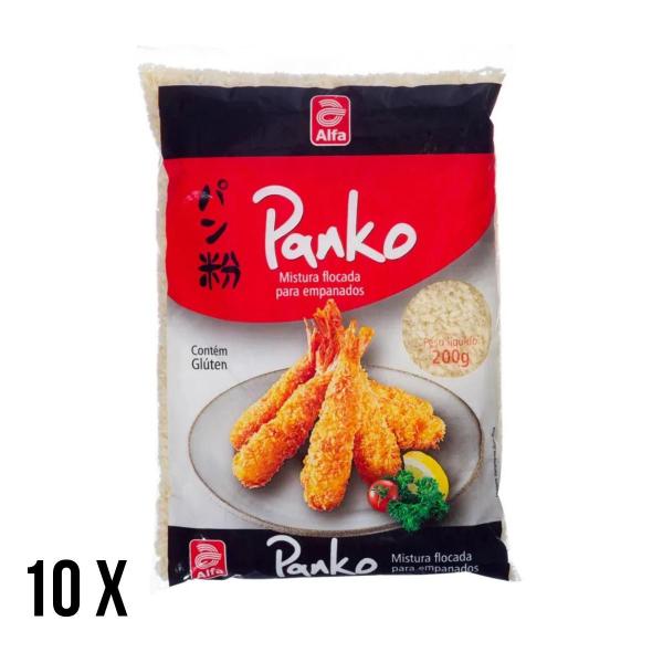 Kit 10 farinha panko alfa mistura flocada p/ empanados 200g Imagem de Kit 10 farinha panko alfa mistura flocada p/ empanados 200g