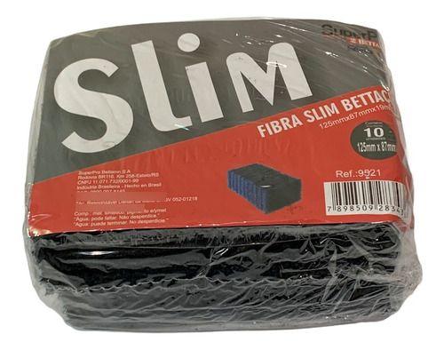 Imagem de Kit 10 Fibra Slim Bettaço Limpeza Ultra Pesada + Suporte