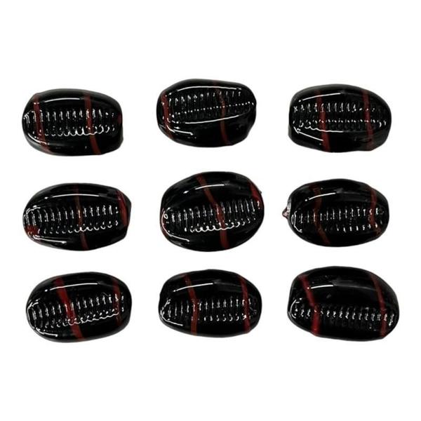 Imagem de Kit 10 Firmas De Buzios 22 Mm Preto Vermelho Murano Guias