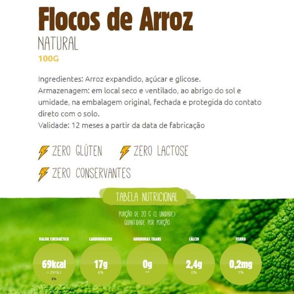 Imagem de Kit 10 Flocos De Arroz Caramelizado Dacolônia 100g