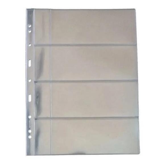 Kit 10 Folhas Cédulas Acetato 4 Divisões 32X24Cm C/Bolso - 3Bzn Imagem de Kit 10 Folhas Cédulas Acetato 4 Divisões 32X24Cm C/Bolso
