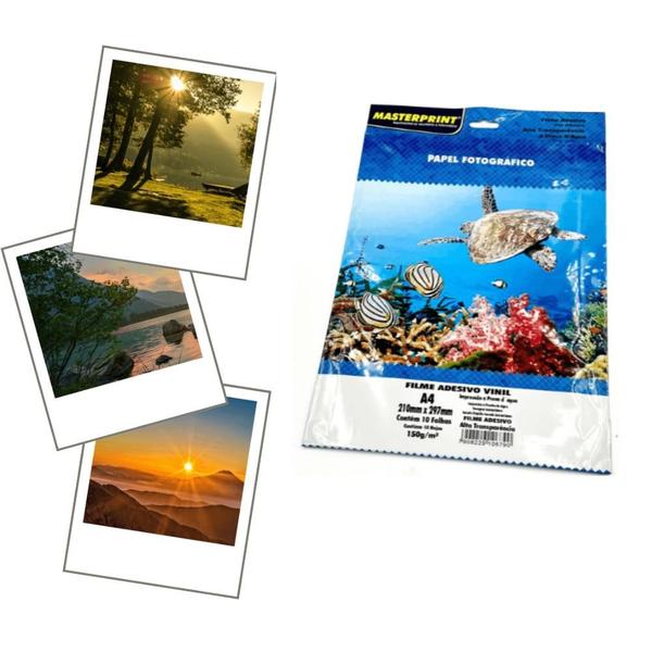 Imagem de Kit 10 folhas Papel Filme Adesivo Vinil - 150g