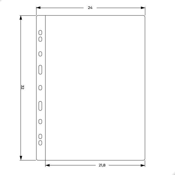 Imagem de Kit 10 Folhas para Cédulas 32x24 Acetato 1 Espaços