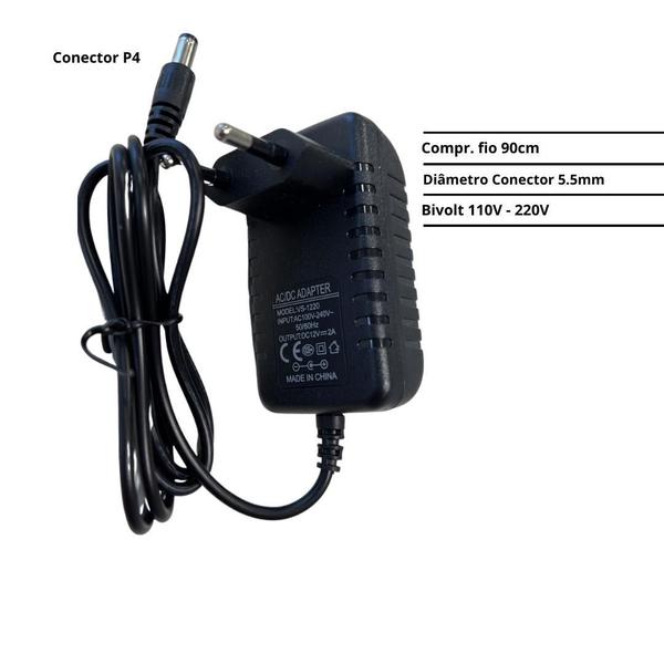 Kit 10 Fontes Alimentação Plástica 12V-2A Bivolt- 10Un - Power Imagem de Kit 10 Fontes Alimentação Plástica 12V-2A Bivolt- 10Un