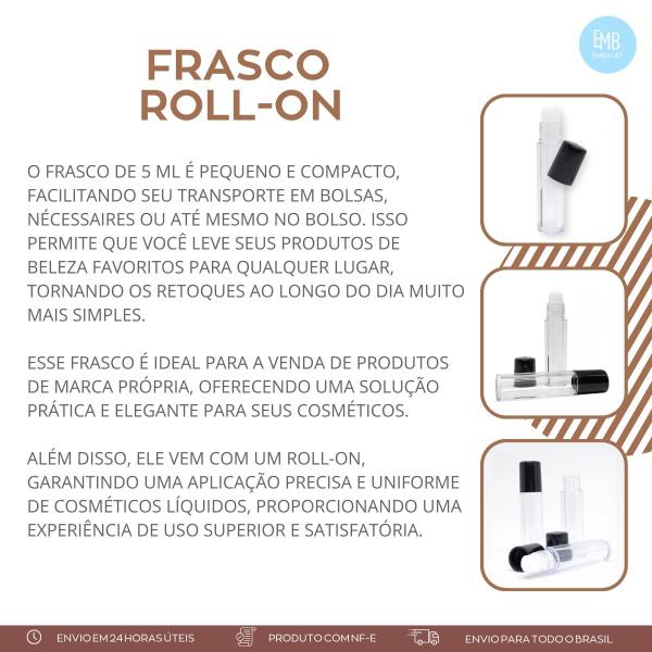 Imagem de Kit 10 Frasco Vazio Tipo Roll-on Para Brilho Labial Com 5ml