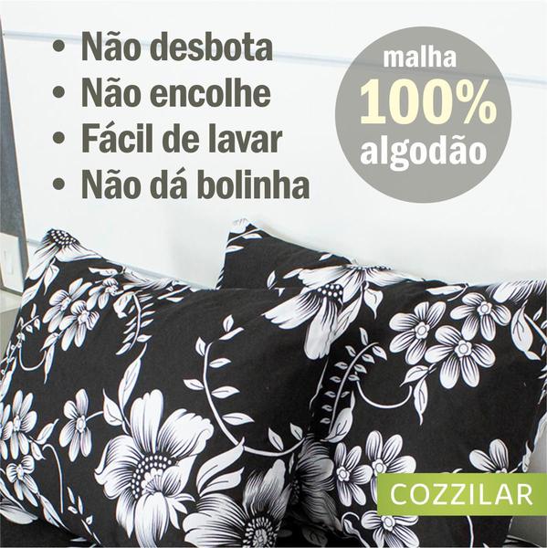 Imagem de Kit 10 Fronha Avulsa Malha Estampada 100% Algodão Com Zíper