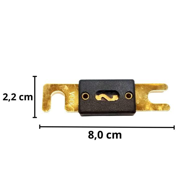 Imagem de Kit 10 Fusíveis Cartucho Tipo Faca Grande Anl Ouro Energia Solar Reforçado Alta Qualidade Proteção Bateria Módulo