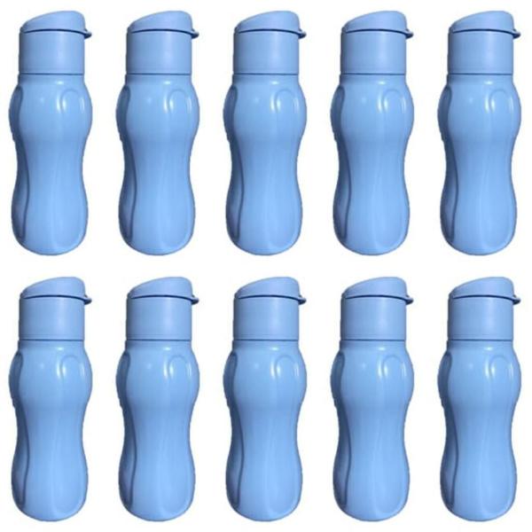 Imagem de Kit 10 Garrafa Squeeze Garrafinha de Água 400ml Plástica Academia Livre de BPA Estilo Tupperware ECO