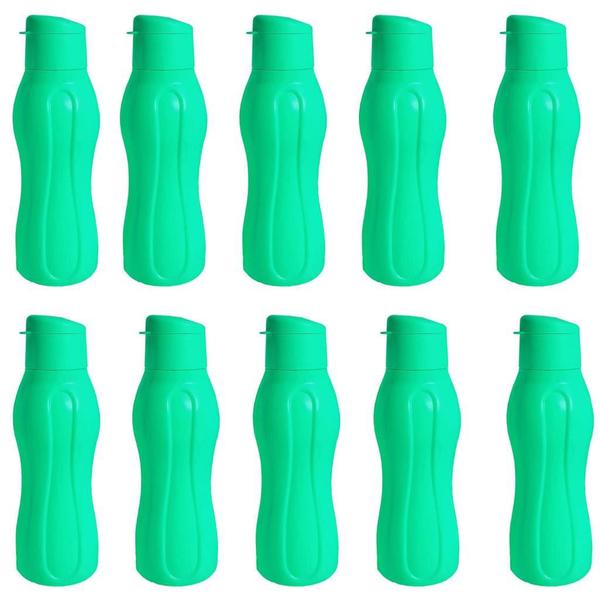 Imagem de Kit 10 Garrafa Squeeze Garrafinha de Água 650ml Plástica Academia Livre de BPA Estilo Tupperware ECO