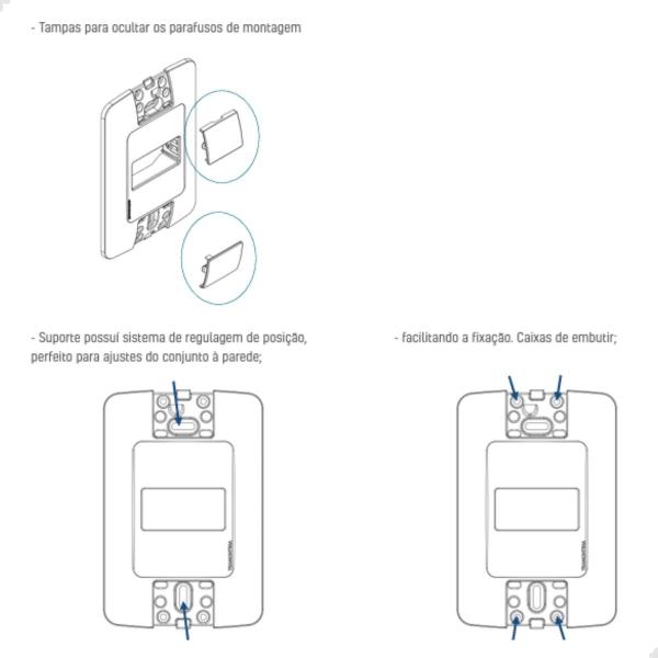 Imagem de Kit 10 Interruptor Tecla Simples 4X2 Embutir Aria Tramontina