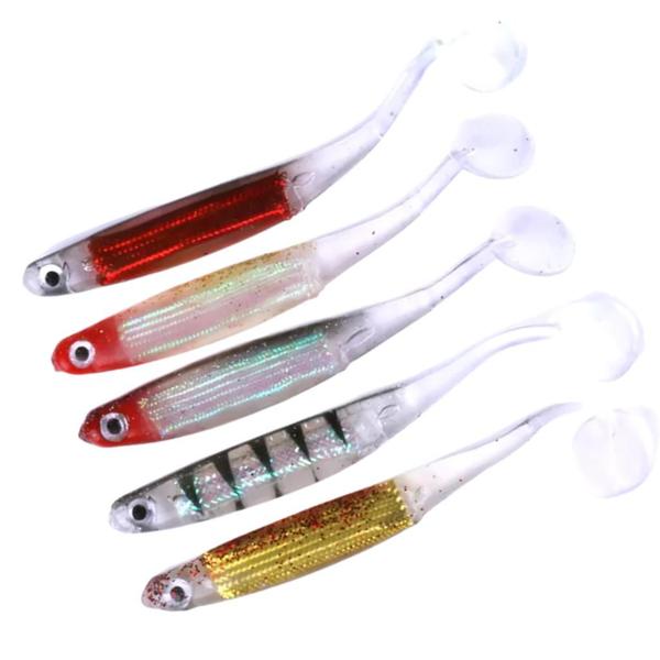 Imagem de Kit 10 Iscas Artificiais Soft Shad 10cm Robalos Tucunaré