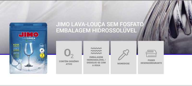 Imagem de KIT 10 JIMO LAVA-LOUÇAS PASTILHA 20g HIDROSSOLUVEL COM 15 UNIDADES PRO ORIGINAL