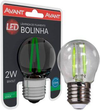 kit 10 Lâmpada Bolinha Filamento Led 2W E27 Verde-Avant Imagem de kit 10 Lâmpada Bolinha Filamento Led 2W E27 Verde-Avant