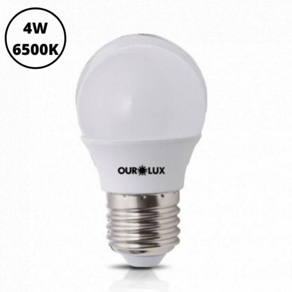 Imagem de Kit 10 lampada bolinha led 4w e-27 bivolt 6500k branco frio