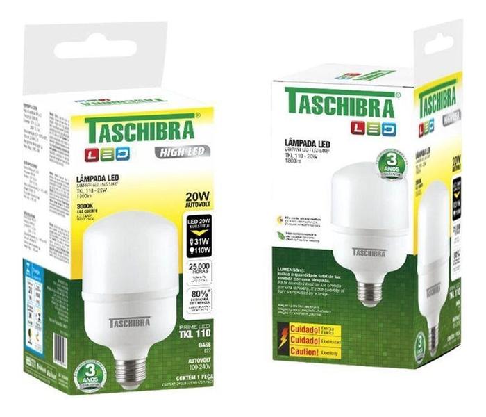 Imagem de Kit 10 Lâmpada High Led 20w Quente Amarela 3000k Taschibra