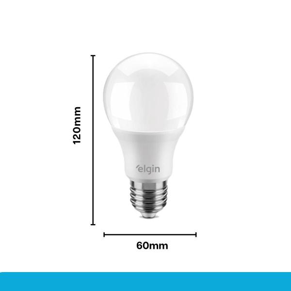 Imagem de Kit 10 Lâmpada Led 12W Bulbo 6500K Branco Frio Elgin