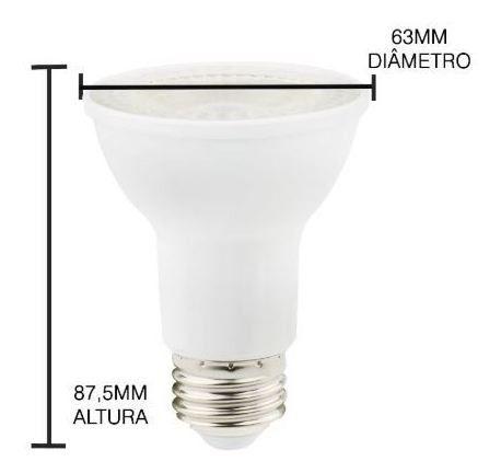 Imagem de Kit 10 lampada led 6,5w par20 branco quente 3000k e27 spot