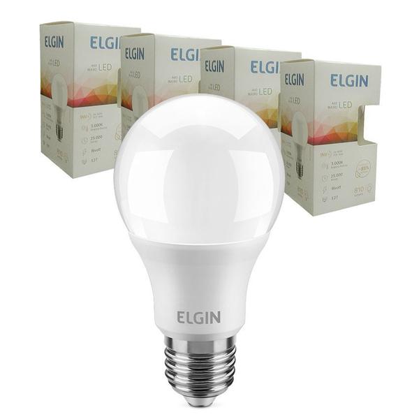 Imagem de Kit 10 Lampada Led 9w Elgin  Bulbo 6500k Branco Frio