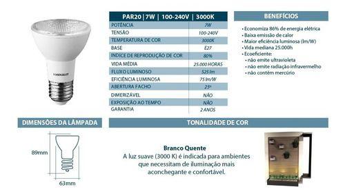 Imagem de Kit 10 Lâmpada Led Amarela Par20 Lorenled 7w - Lorenzetti