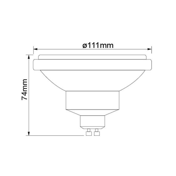 Imagem de Kit 10 lampada led ar111 dimerizavel 12w 36 graus branco quente 2700k biv gu10 galaxy