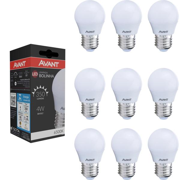 Imagem de Kit 10 Lampada Led Bolinha 4w Decorativa E27 Branco Frio 6500K BIVOLT