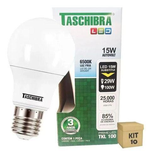 Imagem de Kit 10 Lâmpada Led Bulbo 15w Taschibra Bivolt