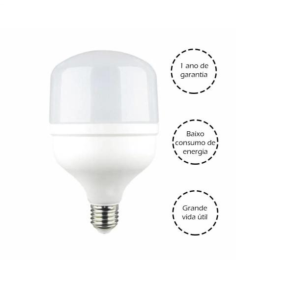 Imagem de Kit 10 Lâmpada Led Bulbo 20w 6500k Branco Frio E27 Bivolt