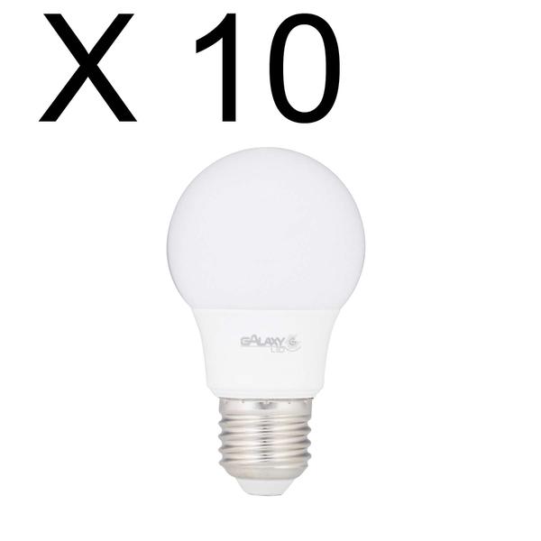 Imagem de Kit 10 lampada led bulbo a55 7w branco frio 6500k bivolt e27 - galaxy led