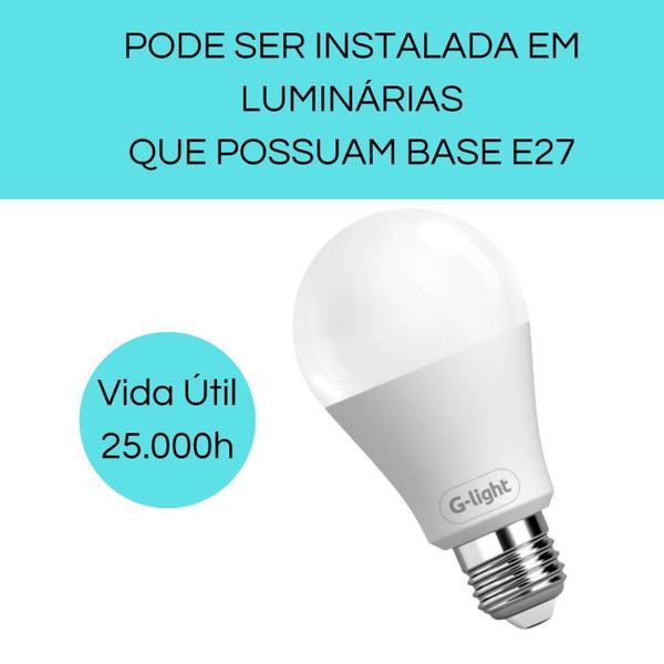 Imagem de Kit 10 Lâmpada Led Bulbo A60 15W E27 3000K Luz Branca