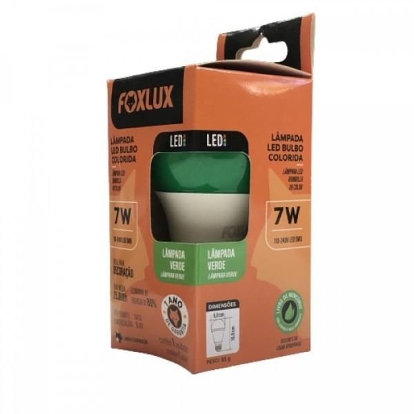 Imagem de Kit 10 lampada led bulbo a60 7w e27 verde bivolt foxlux