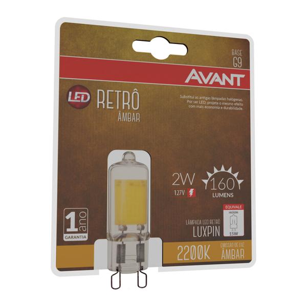 Imagem de Kit 10 Lampada Led Halopin G9 2w 127v Retro 2200K Ambar Luxpin