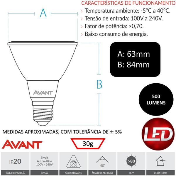 Imagem de Kit 10 Lampada Led Par 20 7w Branco Quente 3000K E27 Bivolt