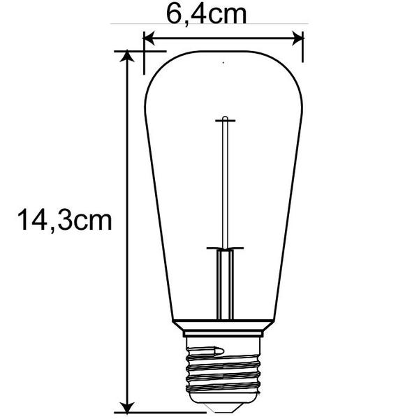 Imagem de Kit 10 lampada led retro filamento st64 pera 4w 2200k ambar biv e27 galaxy