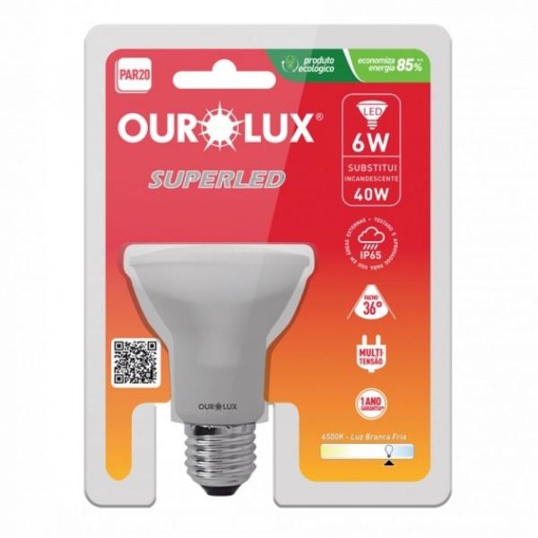 Imagem de Kit 10 lampada par 20 led 6w e27 6500k ip65 bivolt ourolux