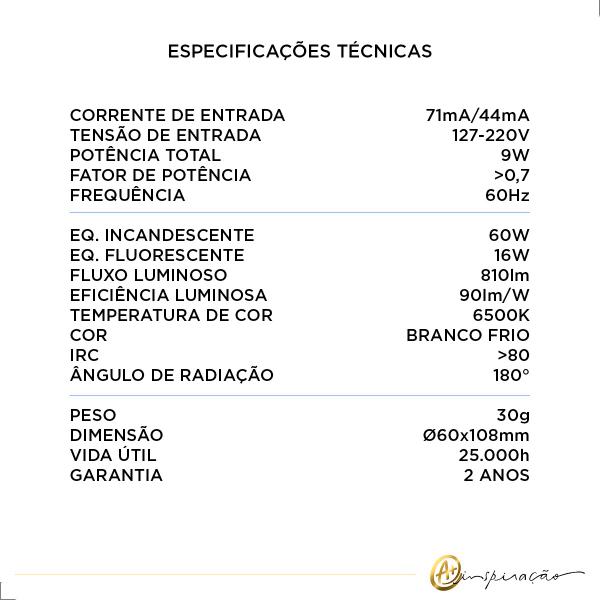 Imagem de Kit 10 Lâmpadas De Led 9w Soquete E27 Bulbo Bivolt A60