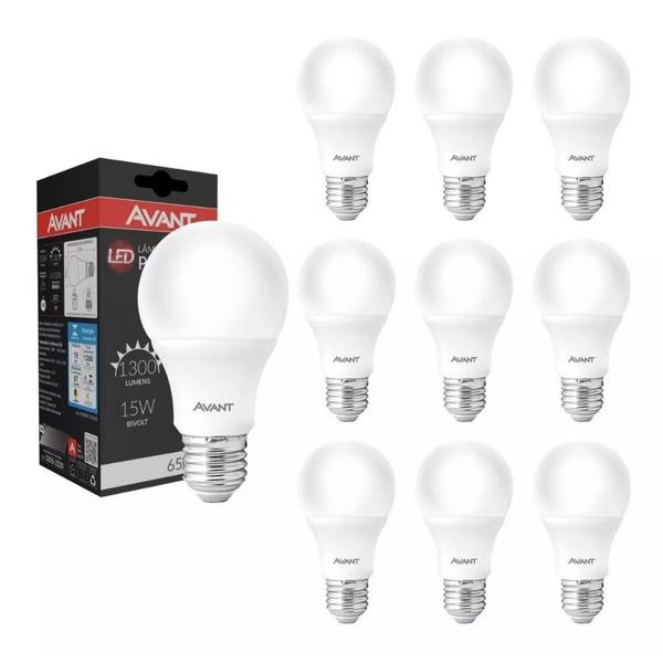 Imagem de Kit 10 Lâmpadas de Led Bulbo Soquete E27 15w 6500k Bivolt Branca Fria