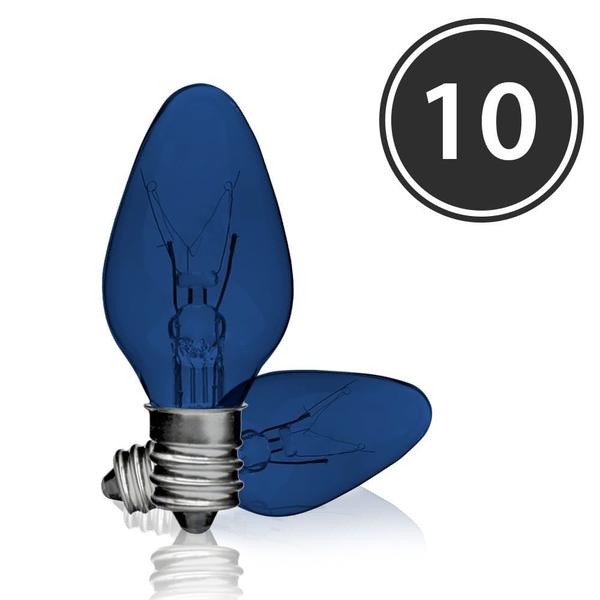 Imagem de Kit 10 Lâmpadas Decorativas Chupeta C-7 Azul E-12 7W 220V Toplux