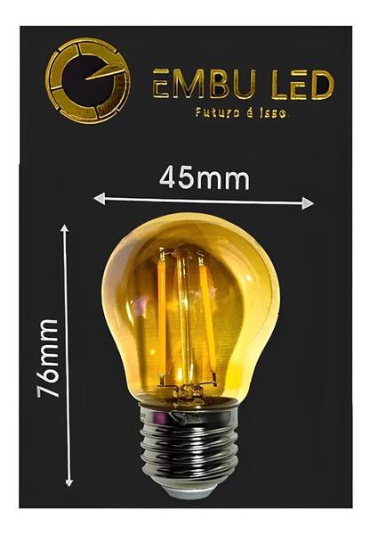 Imagem de Kit 10 Lâmpadas Filamento De Led Bulbo G45 Vintage Retro E27 Bivolt 2w