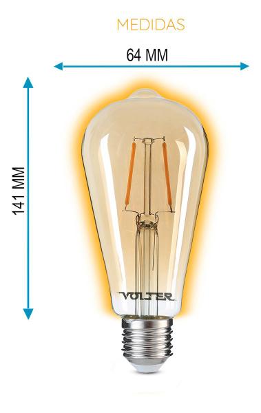 Imagem de Kit 10 Lâmpadas Filamento Led Retrô Decorativa Volter St64 2w E27