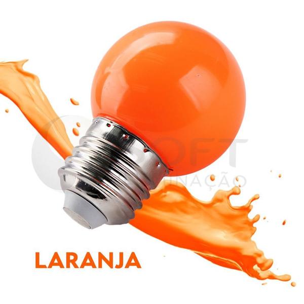 Imagem de Kit 10 Lâmpadas Incandescentes Bolinha 15w 127v Laranja