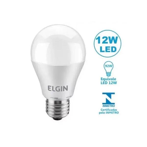 Imagem de Kit 10 Lâmpadas Led 12w Bulbo Fria E27 Elgin Bivolt 6500k