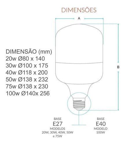 Kit 10 Lâmpadas Led 20w Bulbo 6500k Luz Branca Avant Luz Branco-frio Imagem de Kit 10 Lâmpadas Led 20w Bulbo 6500k Luz Branca Avant Luz Branco-frio