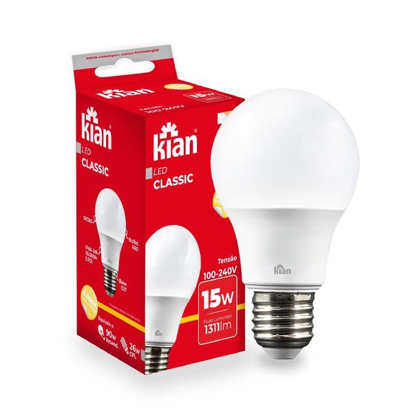 Imagem de Kit 10 lâmpadas led bulbo 15,0w biv e27 6,5k - kian