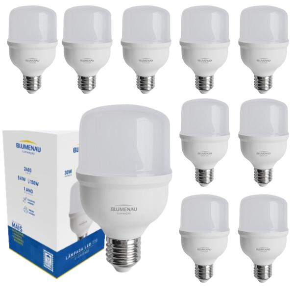 Imagem de Kit 10 Lâmpadas Led Bulbo 20W Bivolt Alta Potencia Branca Fria 6500k Para Casa e Comércio