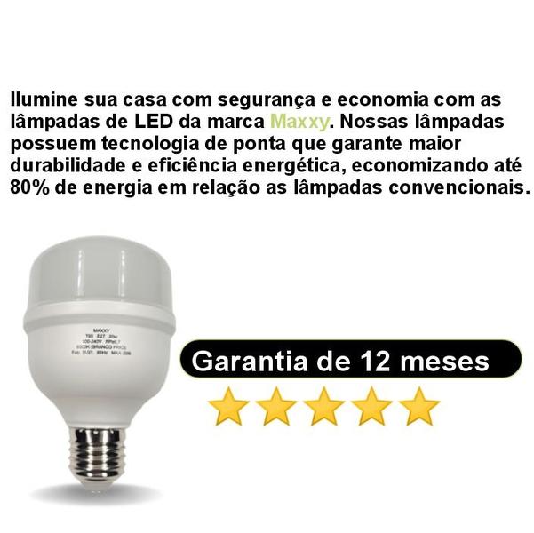 Imagem de Kit 10 Lâmpadas Led Bulbo 20w Fria - Frio (6500K)